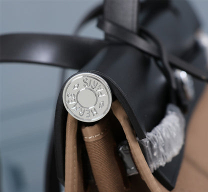 HM HERBAG ZIP 31 LONA NEGRA Y MARRÓN CENIZA