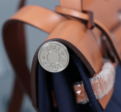 HM HERBAG ZIP 31 LONA AZUL MARINO Y BRONCE