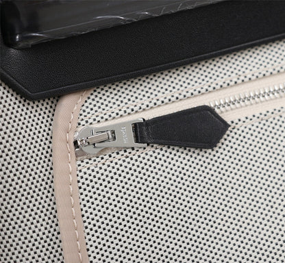 HM HERBAG ZIP 31 LONA BLANCA Y NEGRA