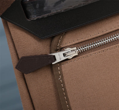 HM HERBAG ZIP 31 LONA NEGRA Y MARRÓN