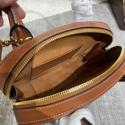 SAC À MAIN TRIOMPHE 20 EN CUIR DE VEAU MARRON BRONZE