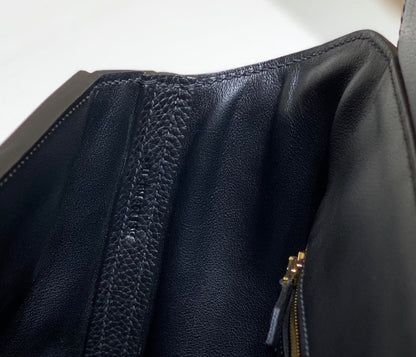 BOLSO DE MANO HM KELLY 29 PIEL DE BECERRO NEGRA