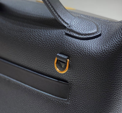 BOLSO DE MANO HM KELLY 29 PIEL DE BECERRO NEGRA