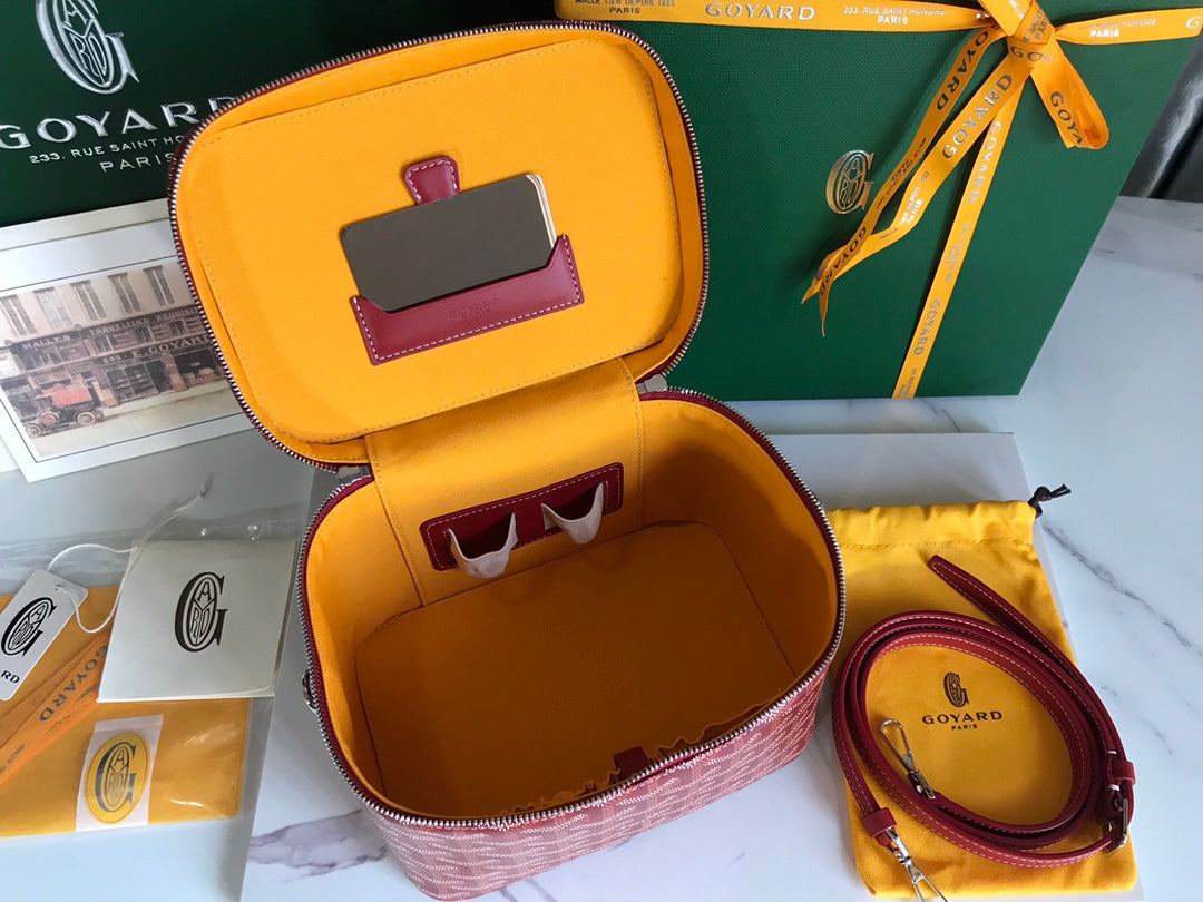 TROUSSE DE VANITY MUSE 20 EN TOILE GOYARDINE ROUGE CLASSIQUE