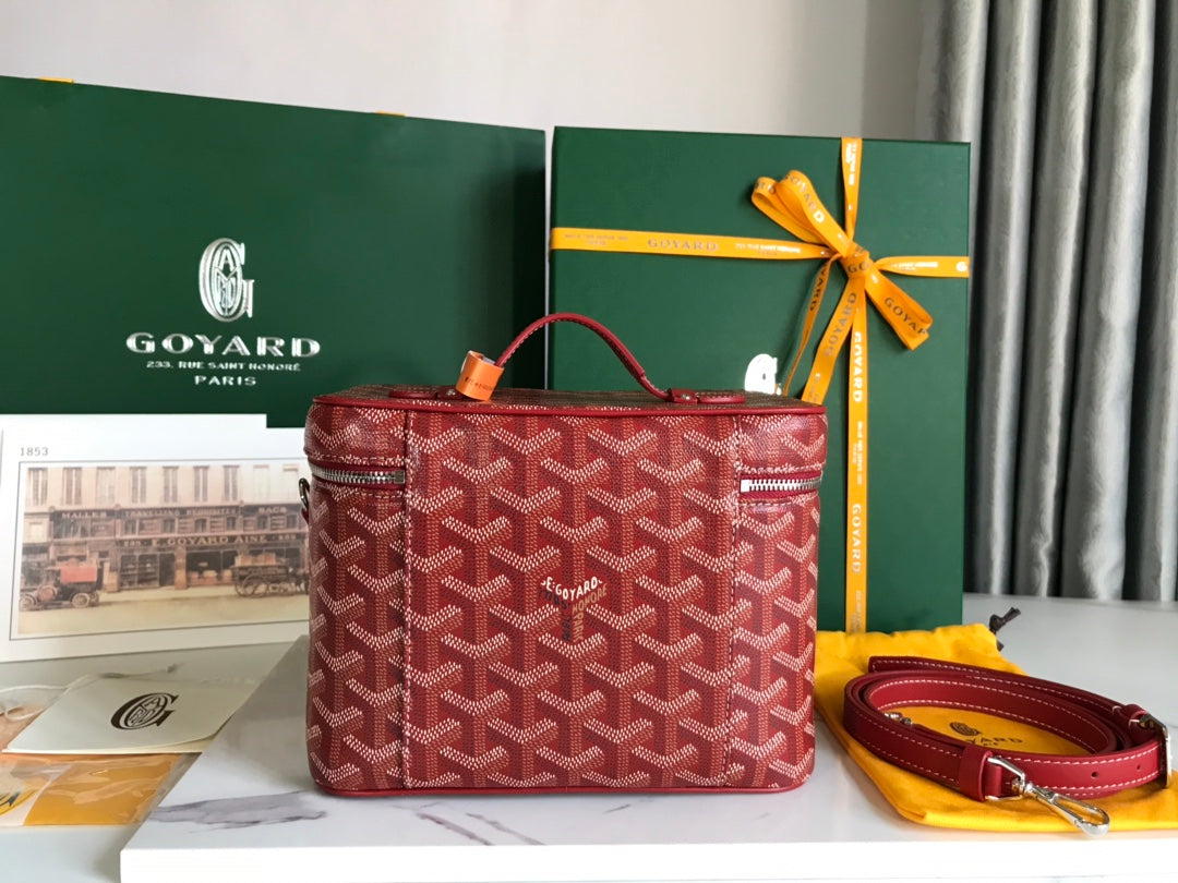 TROUSSE DE VANITY MUSE 20 EN TOILE GOYARDINE ROUGE CLASSIQUE