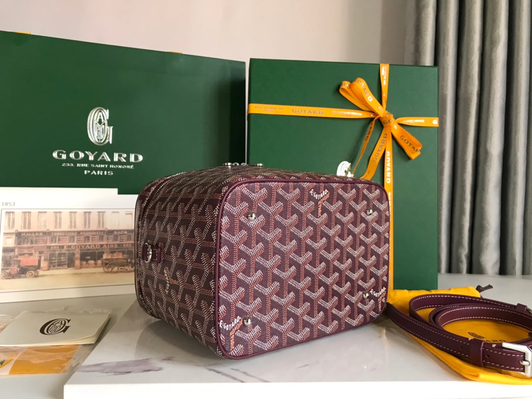 TROUSSE DE VANITY MUSE 20 EN TOILE GOYARDINE ROUGE VIN