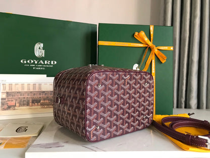 TROUSSE DE VANITY MUSE 20 EN TOILE GOYARDINE ROUGE VIN