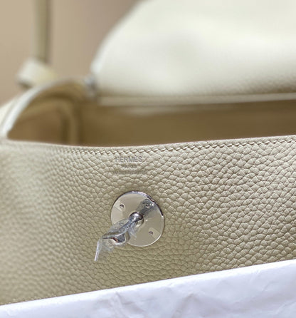 BOLSO HM LINDY 30 PIEL TAURILLON CLEMENCE BLANCA
