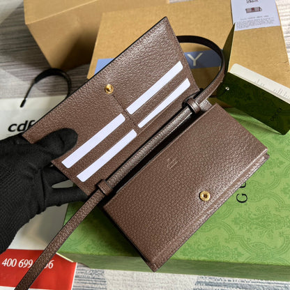 BOLSO MINI 19 OPHIDIA DE PIEL DE BECERRO MARRÓN Y LONA BEIGE