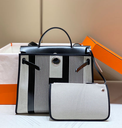 Herbag 31 Toile Lona Blanca Negra Piel de Vaca Negra