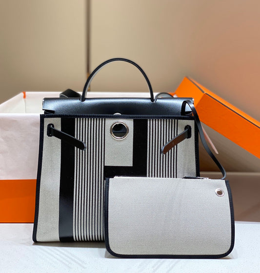 Herbag 31 Toile Lona Blanca Negra Piel de Vaca Negra