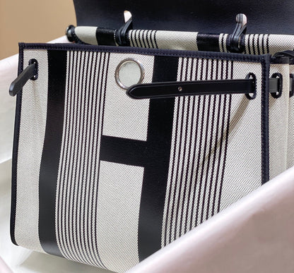 Herbag 31 Toile Lona Blanca Negra Piel de Vaca Negra