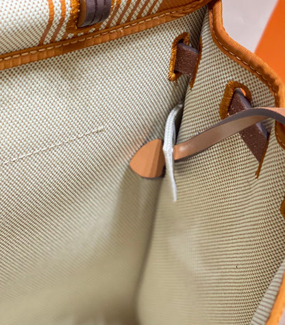 Herbag 31 Toile Lona Oro Blanco Piel Vaca Dorada