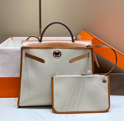 Herbag 31 Toile Lona Blanca Piel de Vaca Dorada