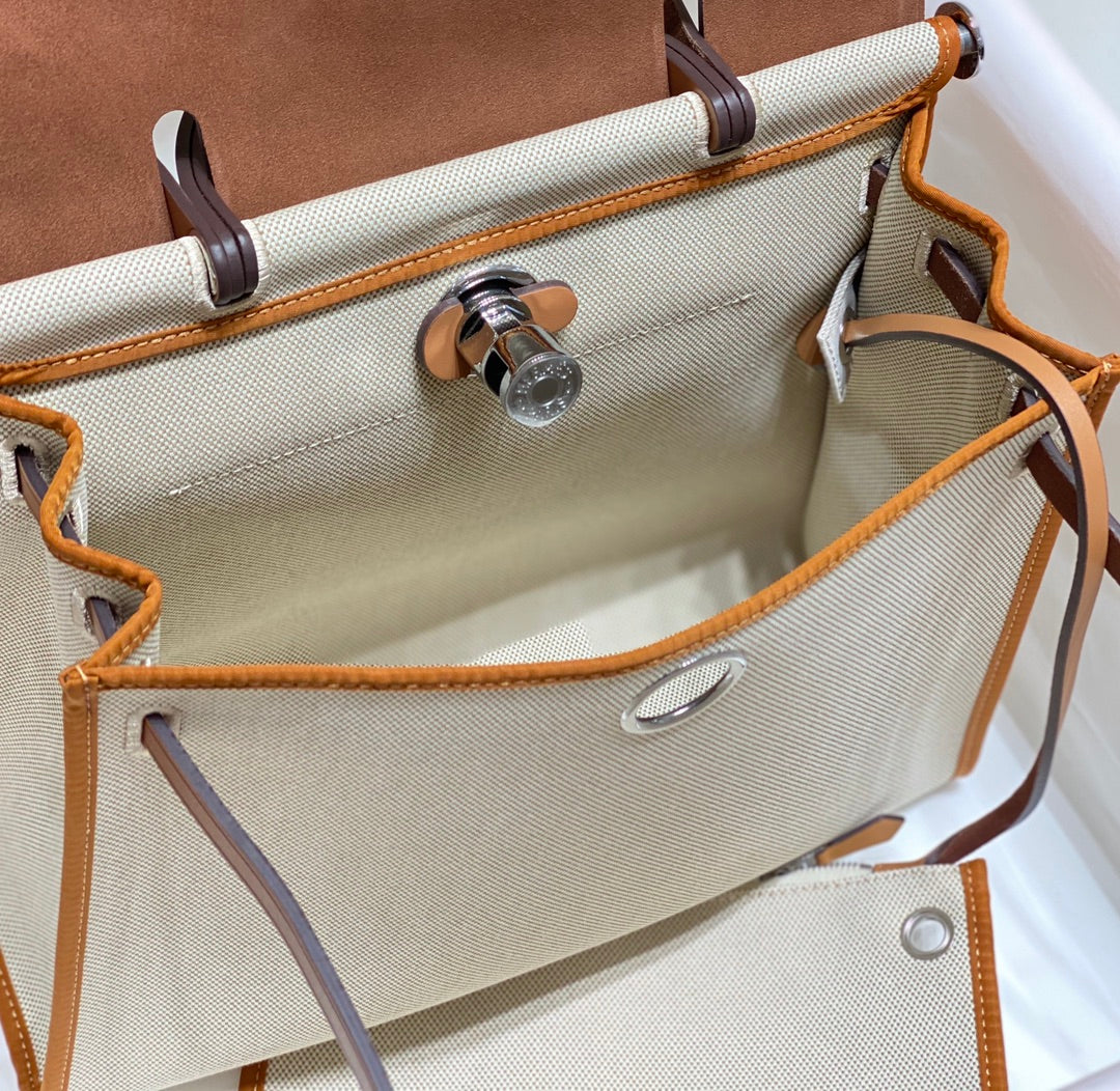 Herbag 31 Toile Lona Blanca Piel de Vaca Dorada