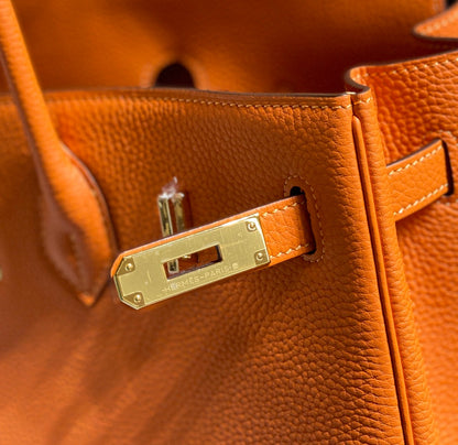 HM BIRKIN 35CM PIEL TOGO NARANJA HERRAJES DORADOS