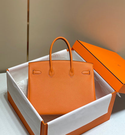 HM BIRKIN 35CM PIEL TOGO NARANJA HERRAJES DORADOS