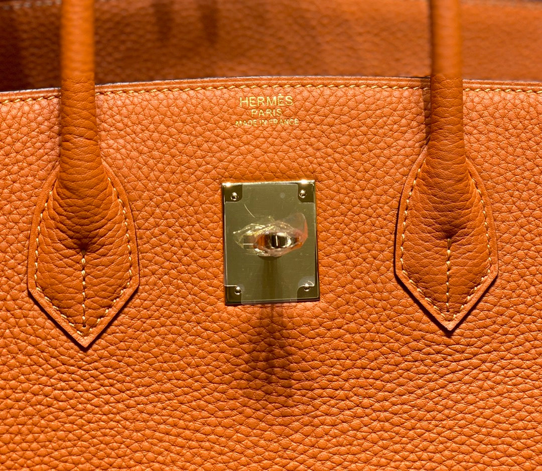 HM BIRKIN 35CM PIEL TOGO NARANJA HERRAJES DORADOS