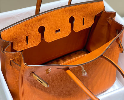 HM BIRKIN 35CM PIEL TOGO NARANJA HERRAJES DORADOS