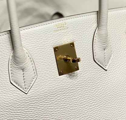 HM BIRKIN 35CM PIEL TOGO BLANCA HERRAJES DORADOS
