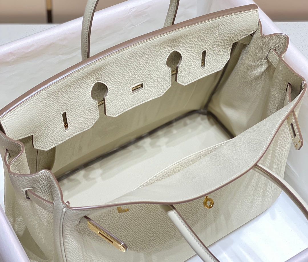HM BIRKIN 35CM PIEL TOGO BLANCA HERRAJES DORADOS