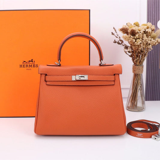 BOLSO HM KELLY 25 NARANJA TOGO HERRAMIENTAS PLATEADAS
