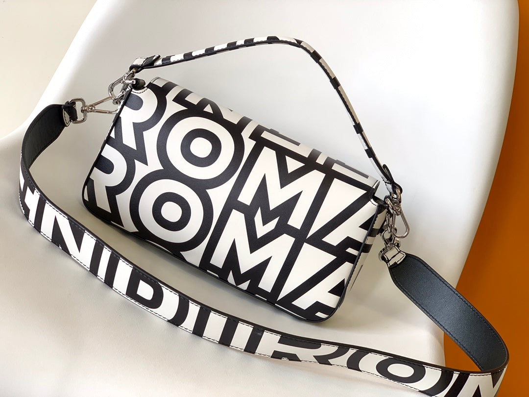 Bolso Fend Roma &amp; Marc Jacobs 27 de piel negra y blanca 