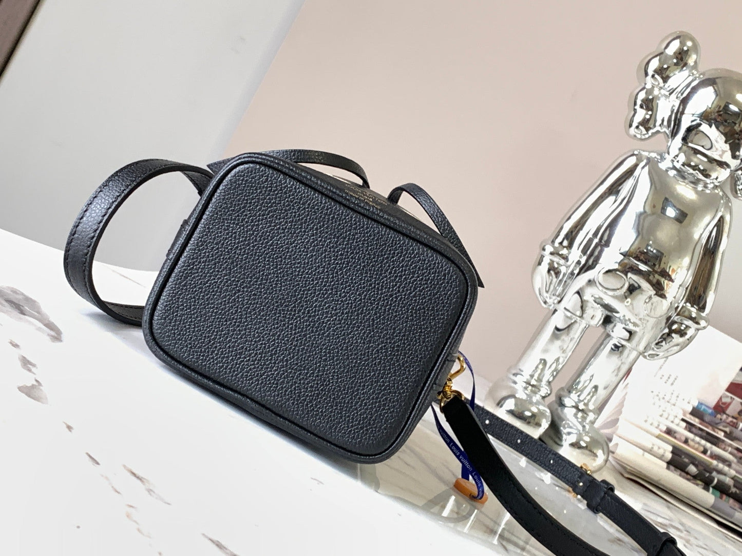 nano noe 13 grey bicolor black monogram gold hardware