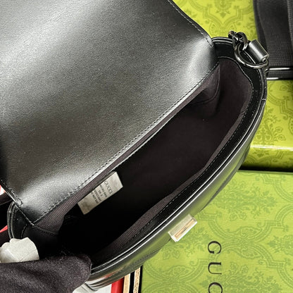 gg marmont mini 18cm all black calfskin
