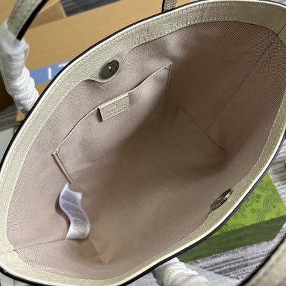 BOLSO TOTE GG PEQUEÑO 21 CON ESTAMPADO DE ANIMALES EN LONA BEIGE
