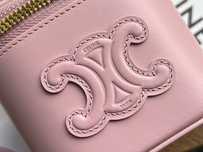 BOLSO CUIR TRIPHOME 19 DE PIEL DE BECERRO LISA ROSA PASTEL