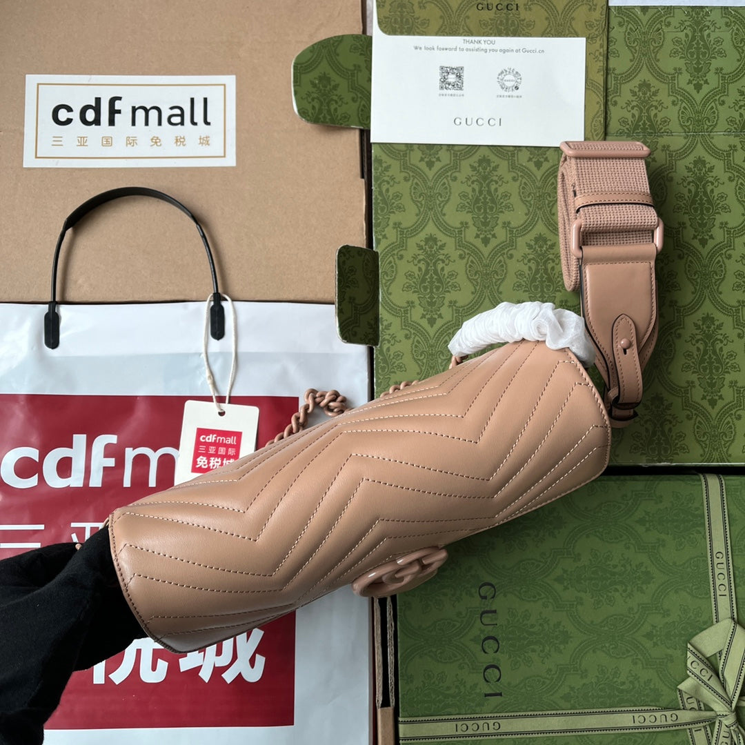 gg marmont 26cm all beige calfskin