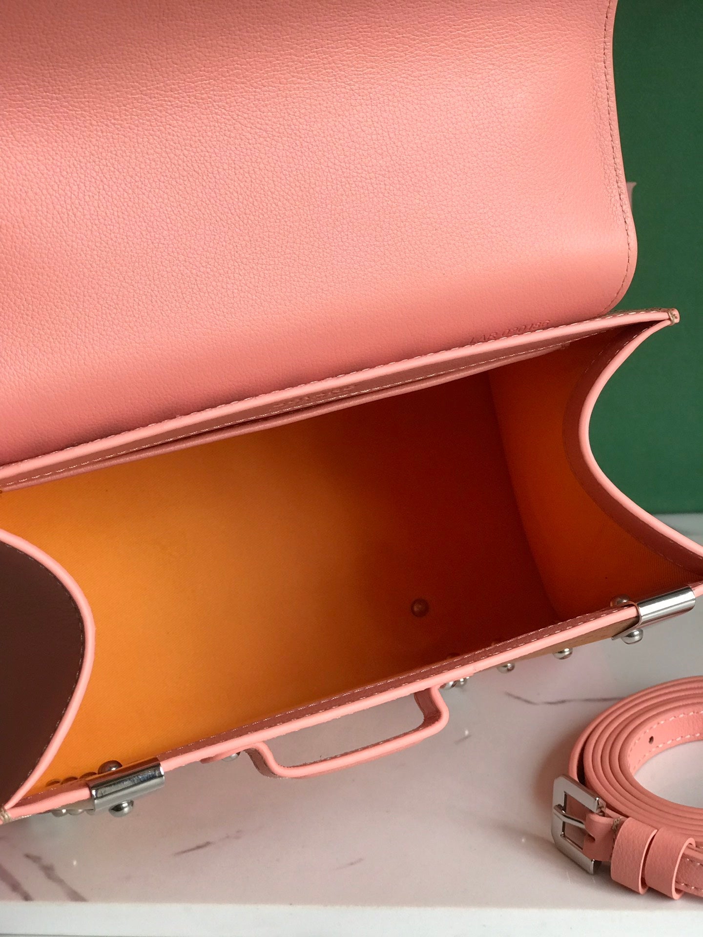 BOLSO SA?GON PM 28 EN LONA GOYARDINE ROSA BEBÉ Y PIEL DE BECERRO