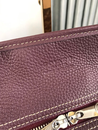 BOLSO HARDY PM 40 EN LONA GOYARDINE MARRÓN Y ADORNO DE CUERO TAURILLON