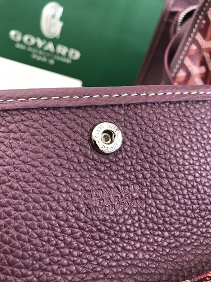BOLSO HARDY PM 40 EN LONA GOYARDINE MARRÓN Y ADORNO DE CUERO TAURILLON