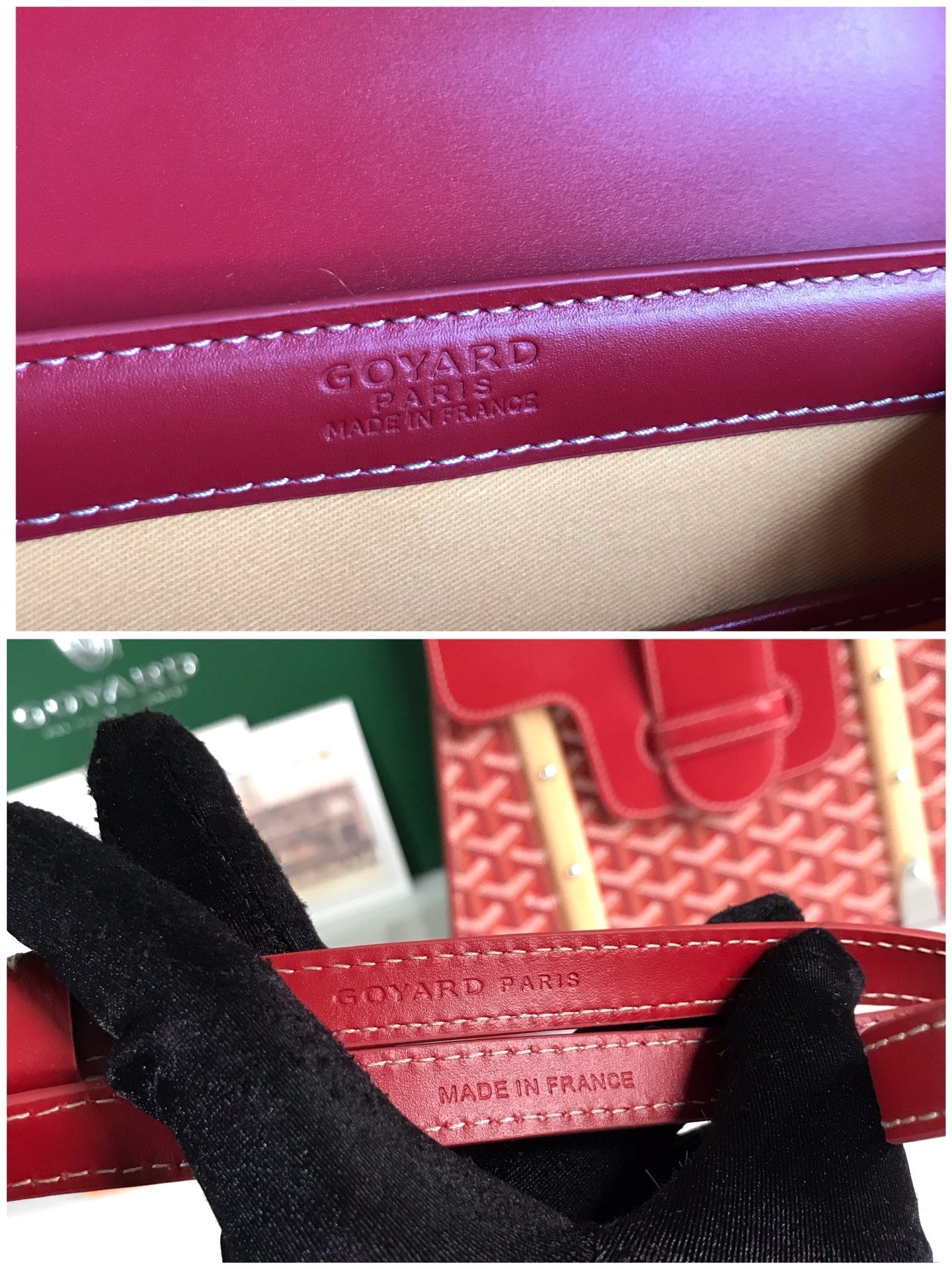 SA?GON PM BAG 28 IN PERSIAN RED GOYARDINE CANVAS AND CALFSKIN