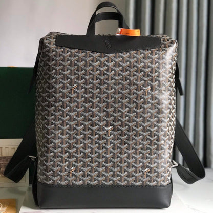 MOCHILA CISALPIN 43 EN LONA GOYARDINE NEGRA Y PIEL DE BECERRO