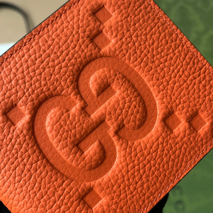 CARTERA 11 EN PIEL DE BECERRO REVESTIDA NARANJA