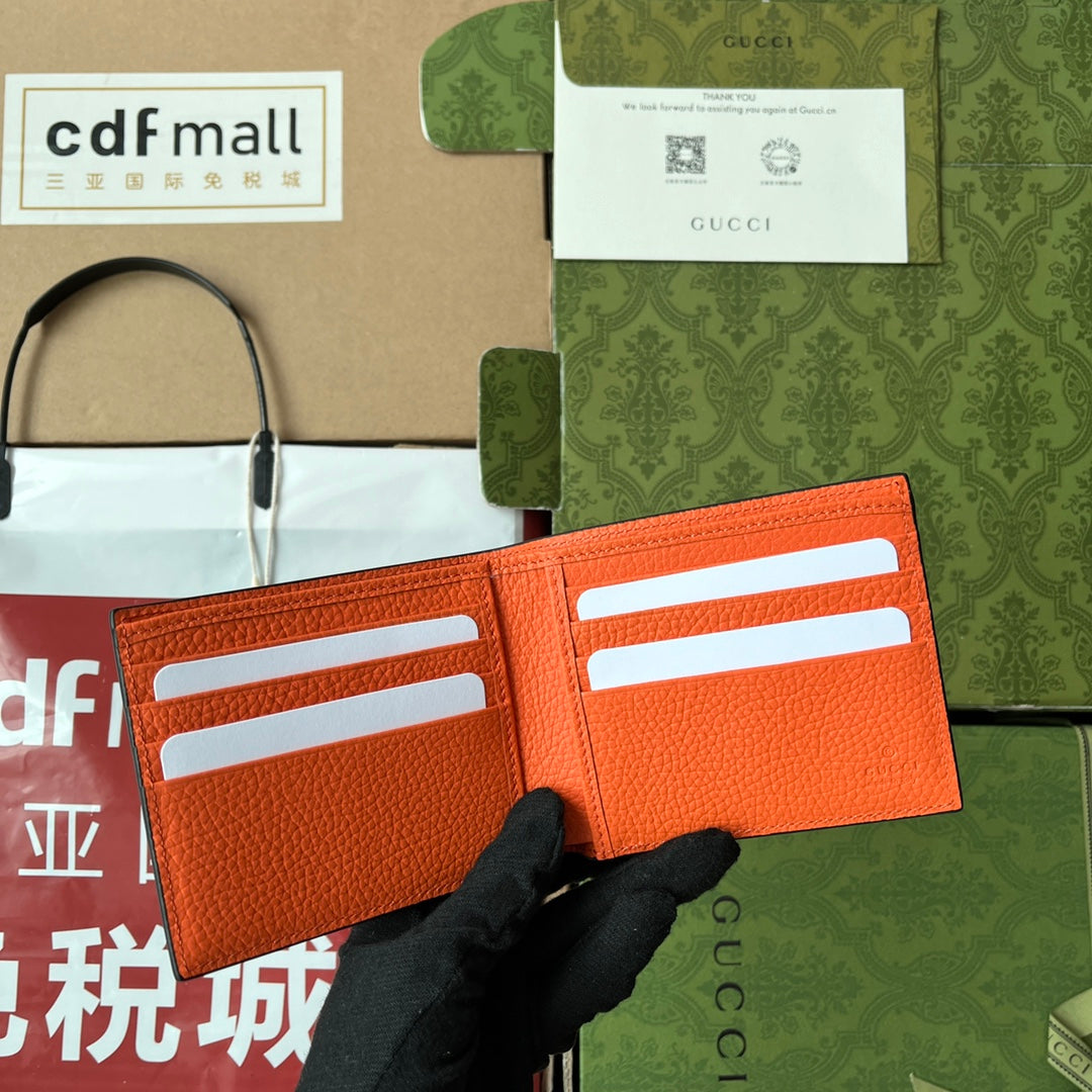 CARTERA 11 EN PIEL DE BECERRO REVESTIDA NARANJA