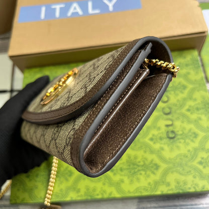 BOLSO DE HOMBRO BLONDIE 21 EN LONA BEIGE CON MONOGRAMA Y RIBETE DE PIEL DE BECERRO MARRÓN OSCURO CON HERRAJES DORADOS