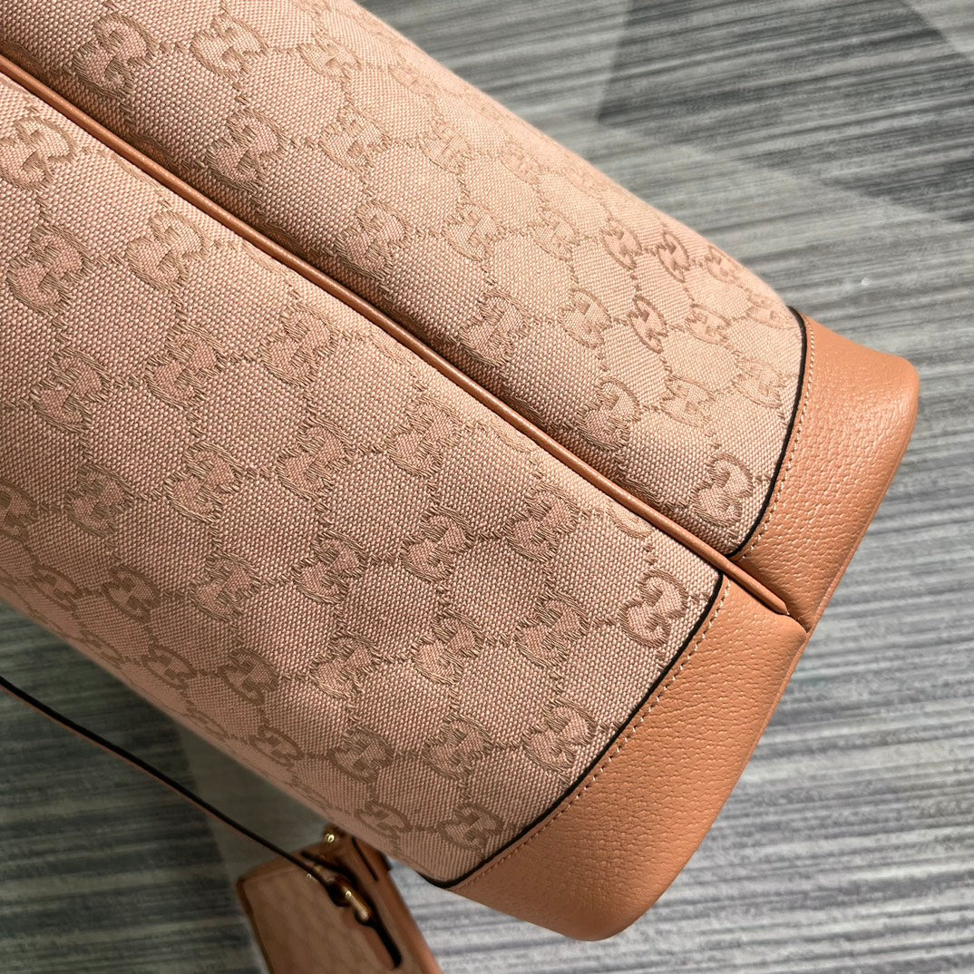 BOLSO TOTE GRANDE GG OPHIDIA DE LONA ROSA CLARO, 40 L