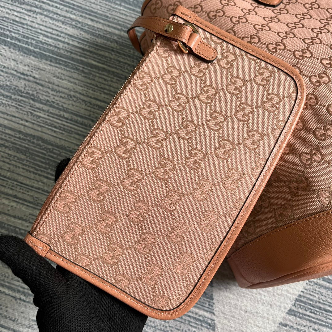 BOLSO TOTE GRANDE GG OPHIDIA DE LONA ROSA CLARO, 40 L