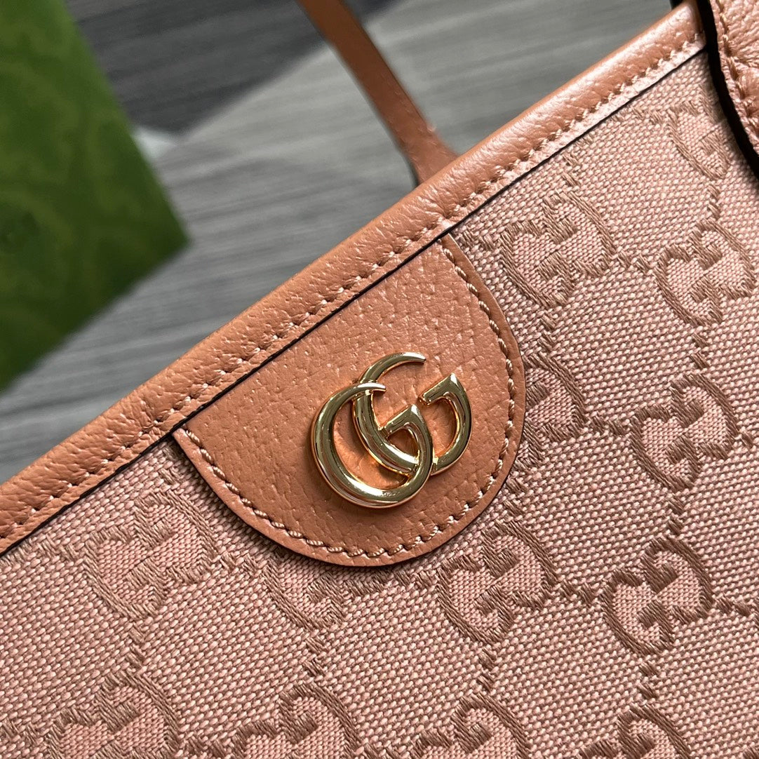 BOLSO TOTE GRANDE GG OPHIDIA DE LONA ROSA CLARO, 40 L