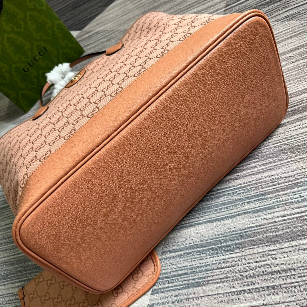 BOLSO TOTE GRANDE GG OPHIDIA DE LONA ROSA CLARO, 40 L