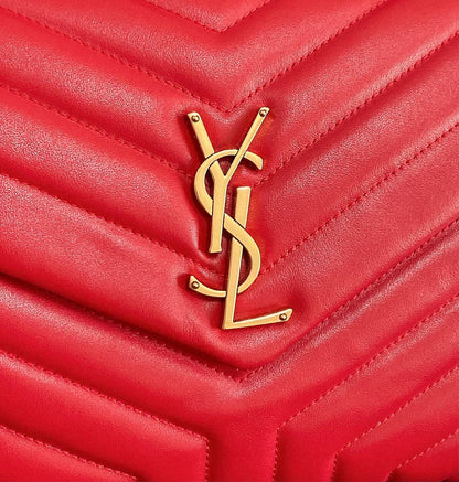 LOULOU MEDIUM 32 RED QUILTED LEATHER