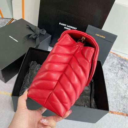 LOULOU MEDIUM 32 RED QUILTED LEATHER