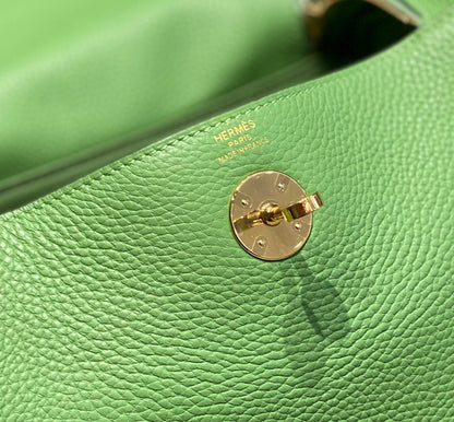 BOLSO HM LINDY 30 KELLY VERDE TAURILLON CUERO CLEMENCE