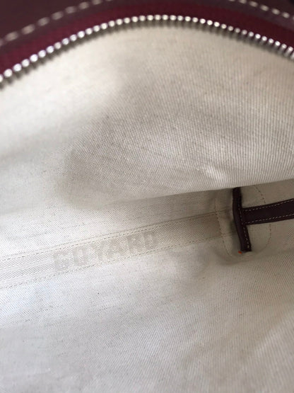 BOLSA CONTI 24 EN PIEL DE CORDERO ROJO VINO Y LONA GOYARDINE