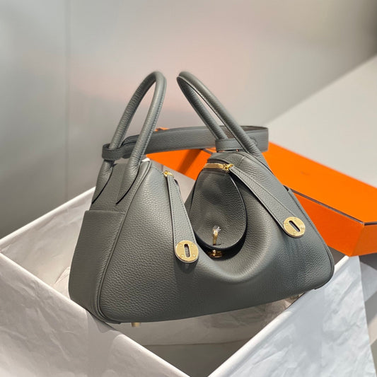 BOLSO HM LINDY 30 PIEL TAURILLON CLEMENCE GRIS