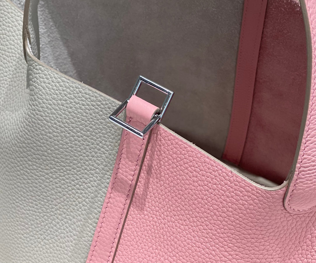 HM PICOTIN LOCK 22 CUERO TOGO CREMA Y ROSA